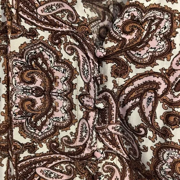 For Love and Lemons Romy Dress Paisley Brown Pink White Ruffle Long Sleeve Mini - Picture 8 of 12